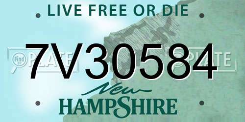 7V30584 New Hampshire License Plate
