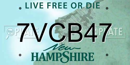 7VCB47 New Hampshire License Plate