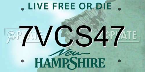 7VCS47 New Hampshire License Plate