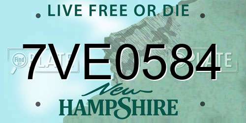 7VE0584 New Hampshire License Plate