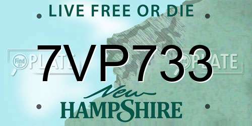 7VP733 New Hampshire License Plate
