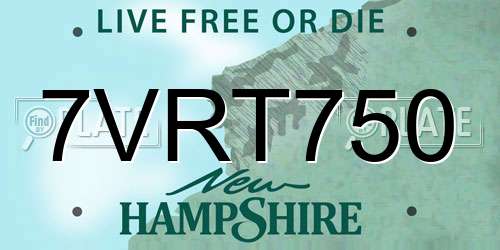 7VRT750 New Hampshire License Plate