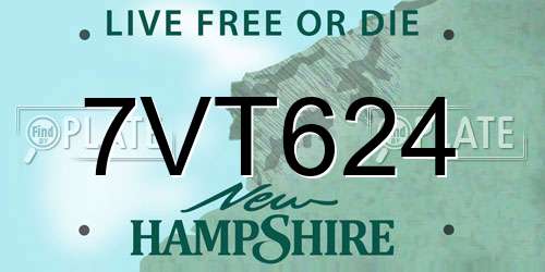 7VT624 New Hampshire License Plate