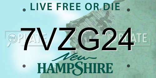 7VZG24 New Hampshire License Plate