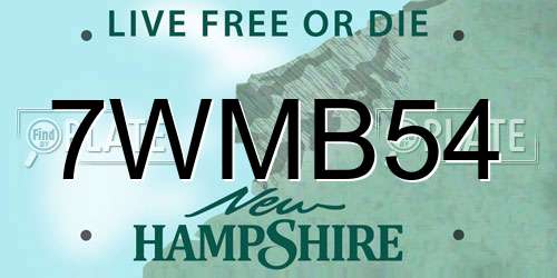 7WMB54 New Hampshire License Plate