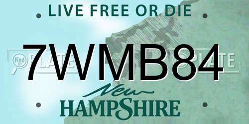 7WMB84 New Hampshire License Plate