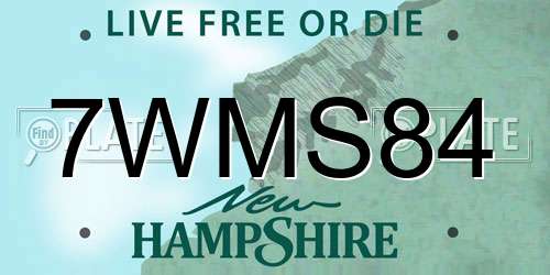 7WMS84 New Hampshire License Plate