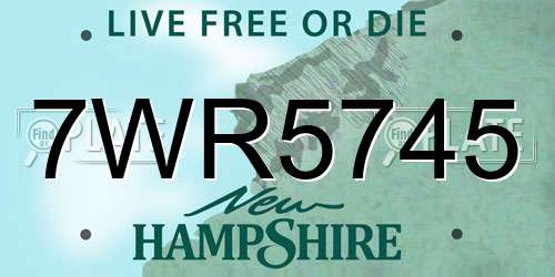 7WR5745 New Hampshire License Plate