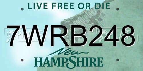 7WRB248 New Hampshire License Plate