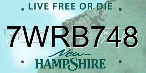 7WRB748 New Hampshire License Plate