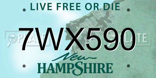 7WX590 New Hampshire License Plate
