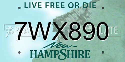 7WX890 New Hampshire License Plate