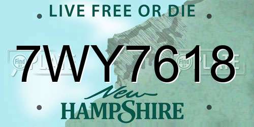 7WY7618 New Hampshire License Plate