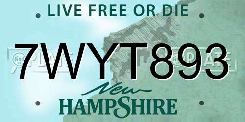 7WYT893 New Hampshire License Plate