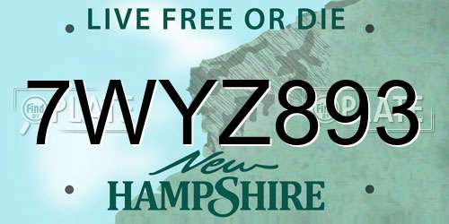 7WYZ893 New Hampshire License Plate