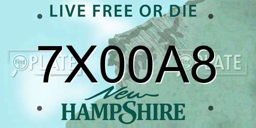 7X00A8 New Hampshire License Plate