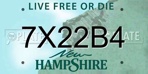 7X22B4 New Hampshire License Plate
