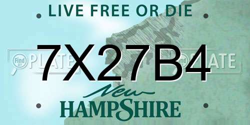 7X27B4 New Hampshire License Plate