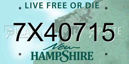 7X40715 New Hampshire License Plate