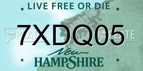 7XDQ05 New Hampshire License Plate