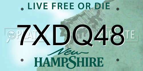 7XDQ48 New Hampshire License Plate