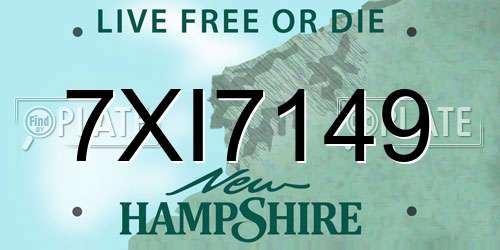 7XI7149 New Hampshire License Plate