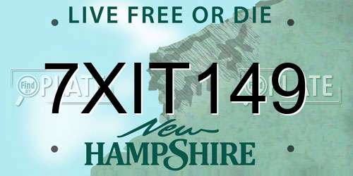 7XIT149 New Hampshire License Plate