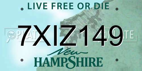 7XIZ149 New Hampshire License Plate