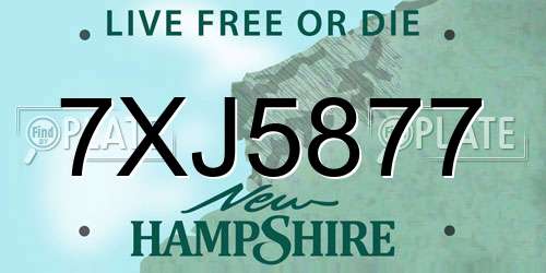7XJ5877 New Hampshire License Plate