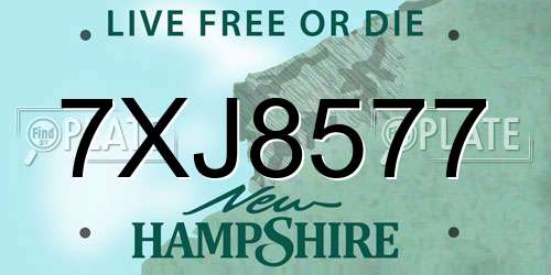 7XJ8577 New Hampshire License Plate