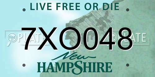 7XO048 New Hampshire License Plate