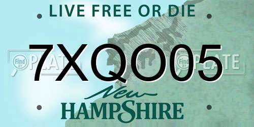 7XQO05 New Hampshire License Plate