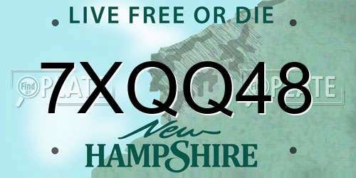 7XQQ48 New Hampshire License Plate