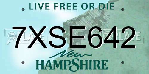 7XSE642 New Hampshire License Plate