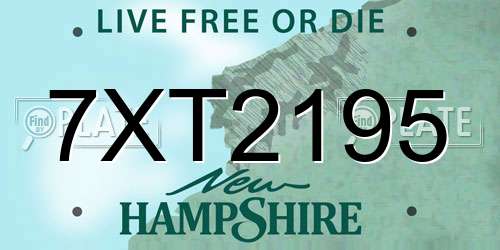 7XT2195 New Hampshire License Plate
