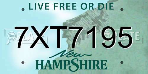7XT7195 New Hampshire License Plate
