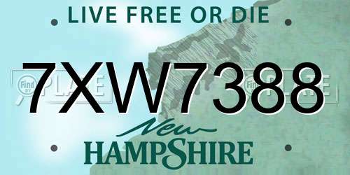 7XW7388 New Hampshire License Plate
