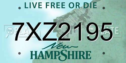 7XZ2195 New Hampshire License Plate