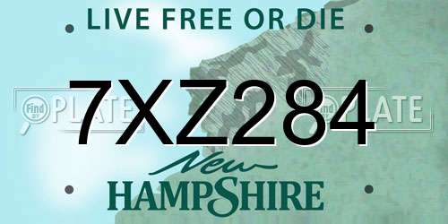 7XZ284 New Hampshire License Plate