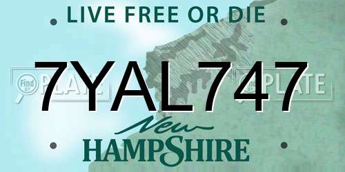 7YAL747 New Hampshire License Plate