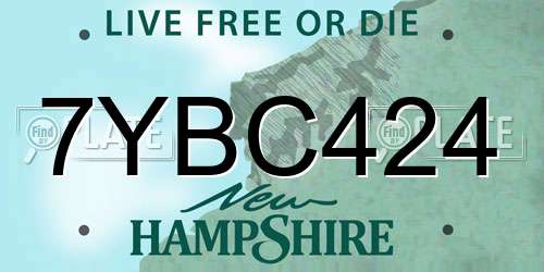 7YBC424 New Hampshire License Plate