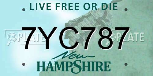 7YC787 New Hampshire License Plate