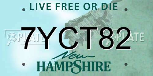 7YCT82 New Hampshire License Plate