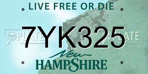 7YK325 New Hampshire License Plate