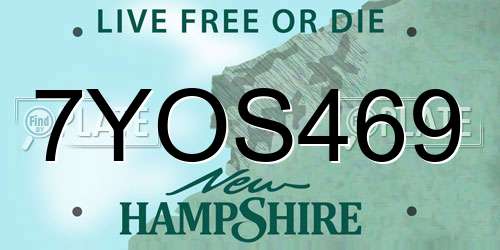 7YOS469 New Hampshire License Plate