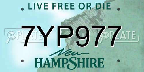 7YP977 New Hampshire License Plate