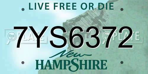 7YS6372 New Hampshire License Plate