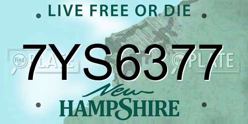 7YS6377 New Hampshire License Plate