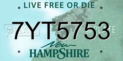 7YT5753 New Hampshire License Plate