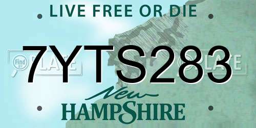 7YTS283 New Hampshire License Plate